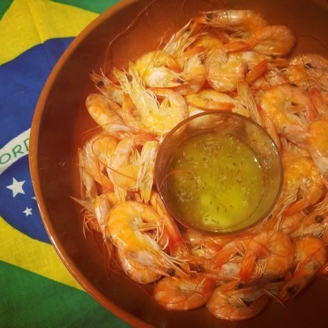 Camarao ao bafo (gamberi al vapore)