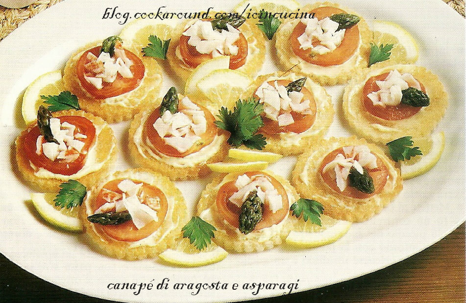 Canap aragosta e asparagi