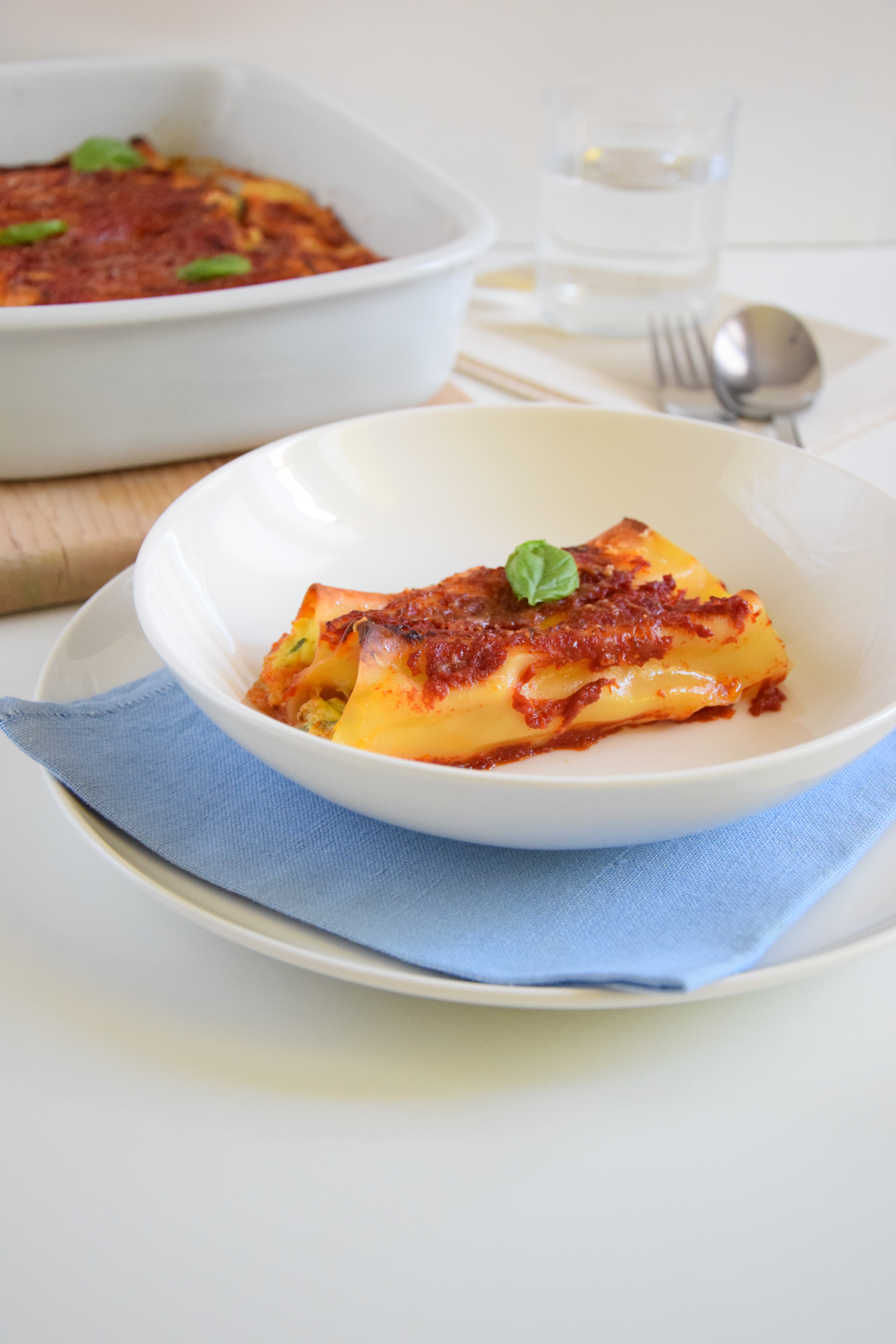 Cannelloni con zucchine ricotta e speck