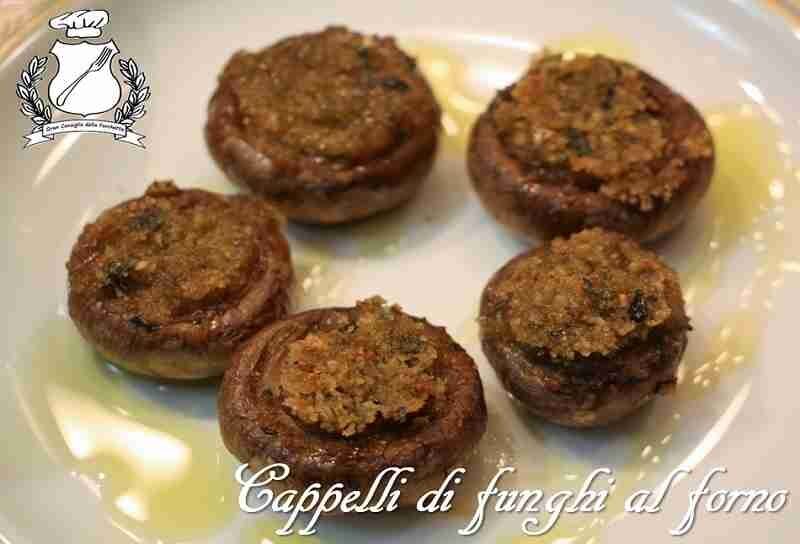 Cappelli di funghi al forno