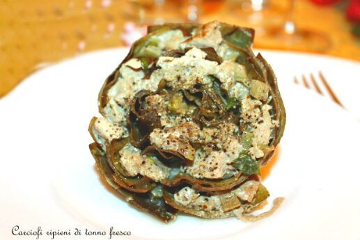Carciofi ripieni di pesce