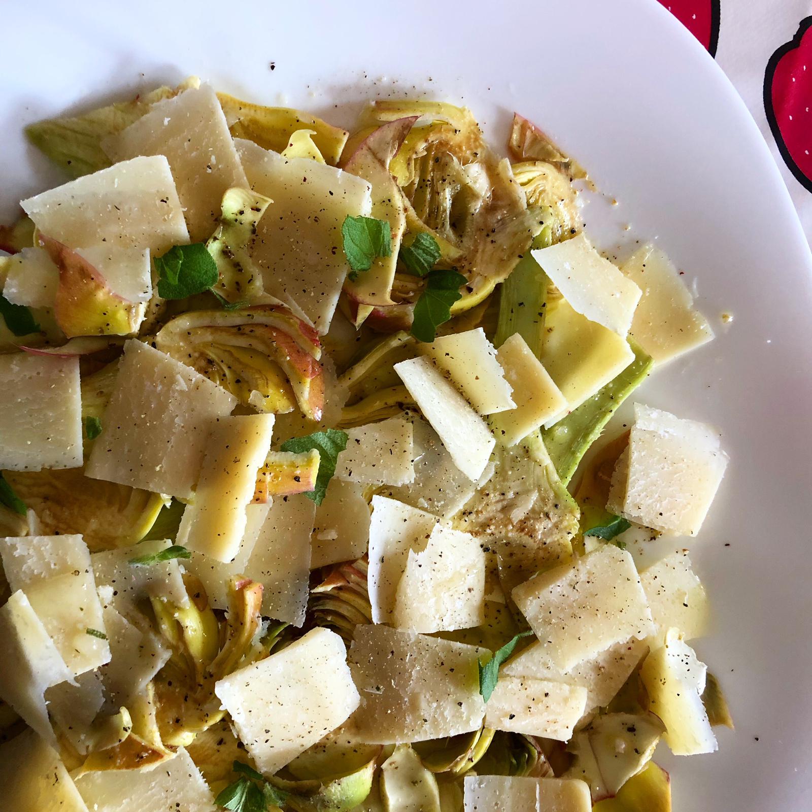 Carpaccio di carciofi e parmigiano reggiano