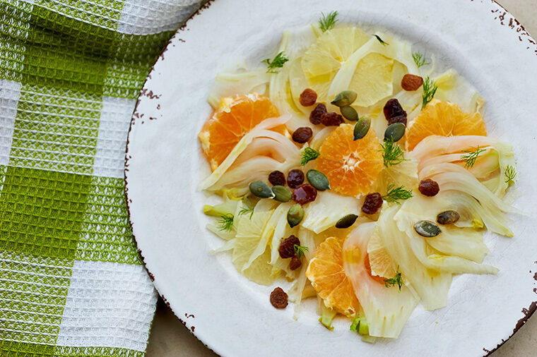 Carpaccio di finocchi agrodolce