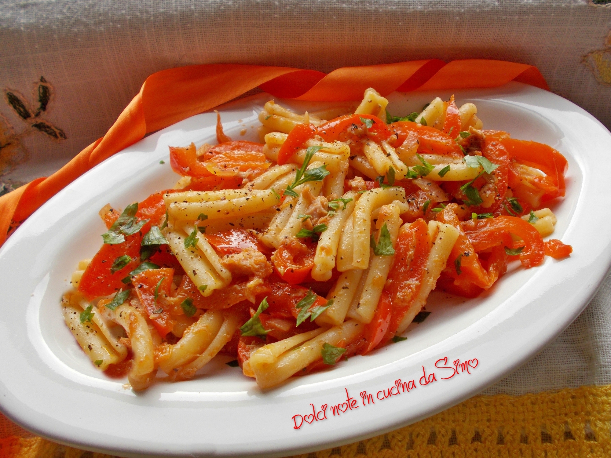Casarecce tonno e peperoni