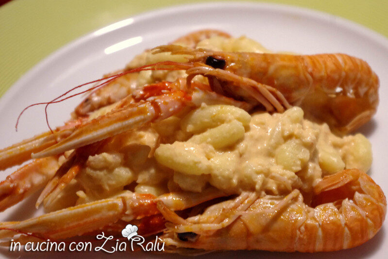 Cavatelli alla crema di gamberi e scampi