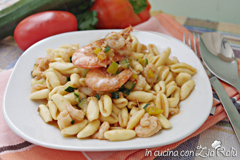 Cavatelli gamberi e peperoni