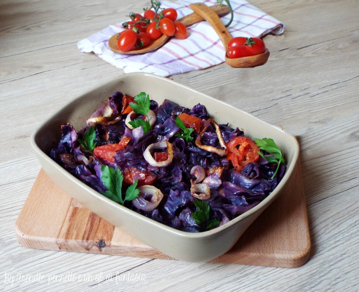 Cavolo cappuccio viola cotto in forno