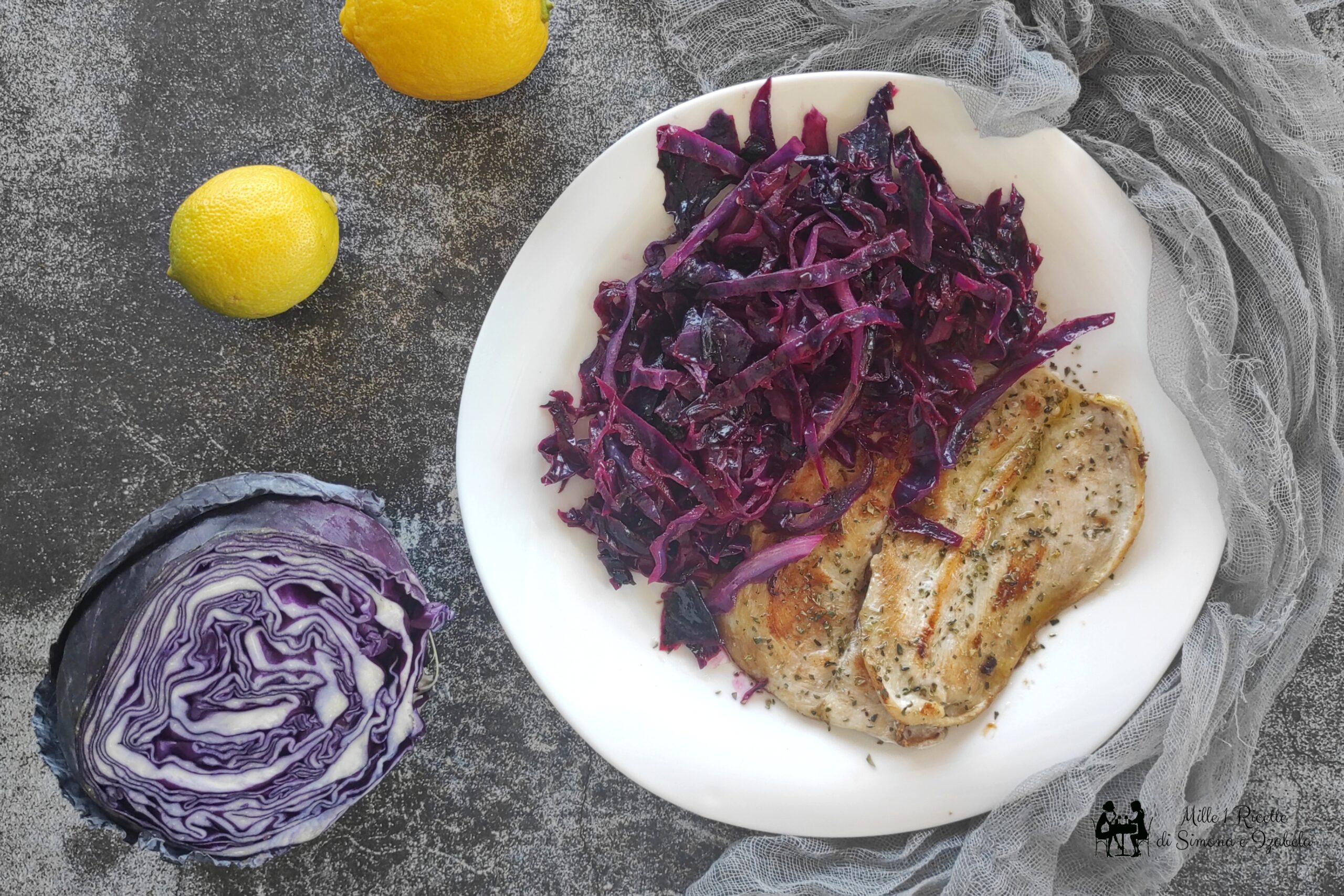 Cavolo cappuccio viola saltato al limone