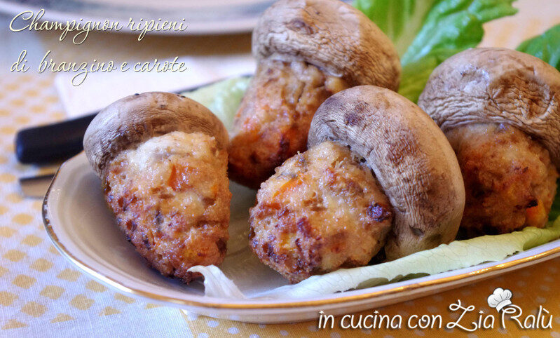 Champignon ripieni branzino e carote