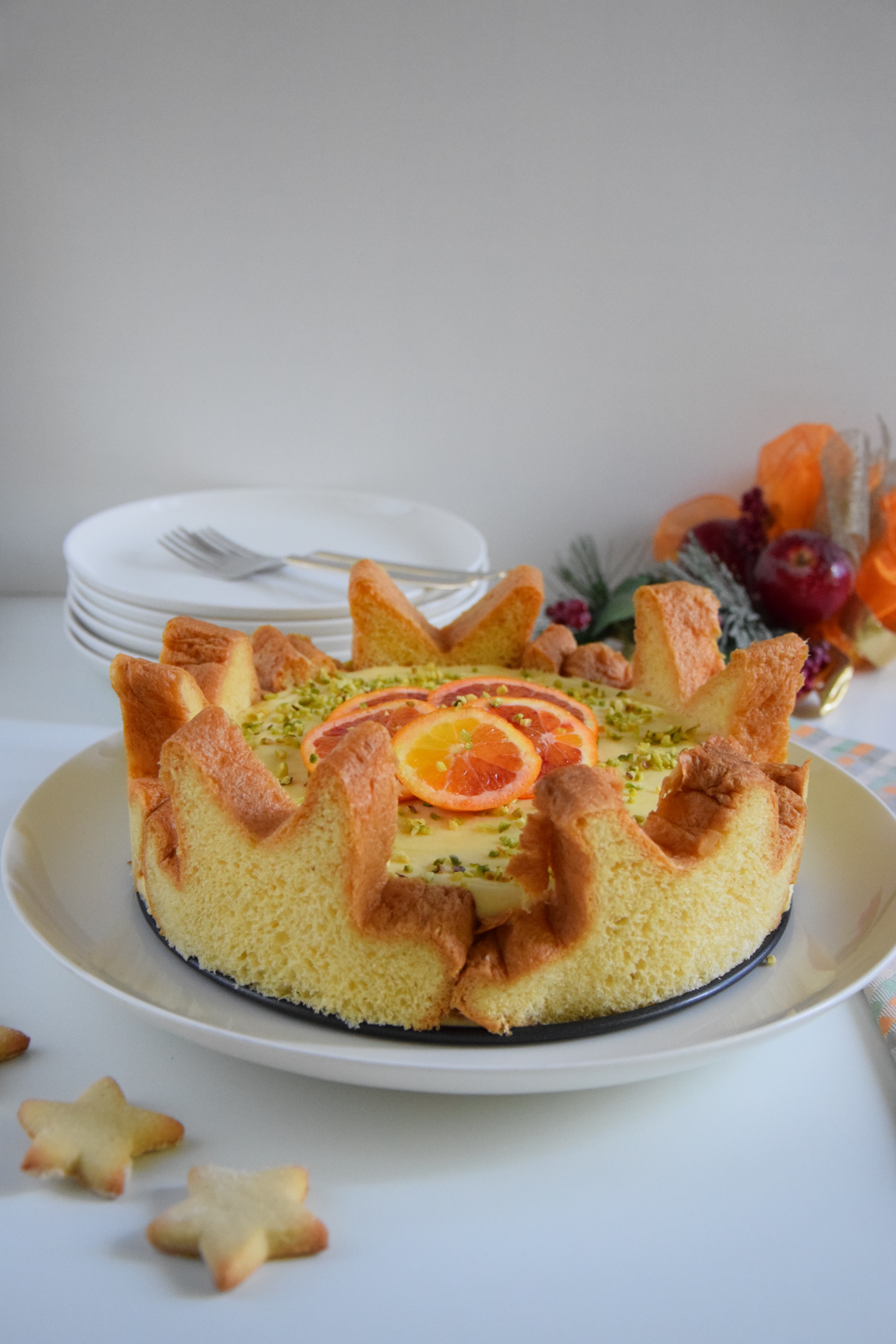 Charlotte di pandoro all’arancia e pistacchi