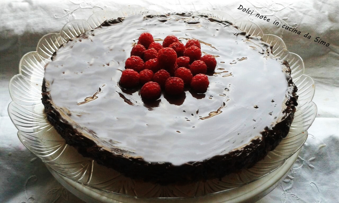 Cheesecake al cioccolato e lamponi