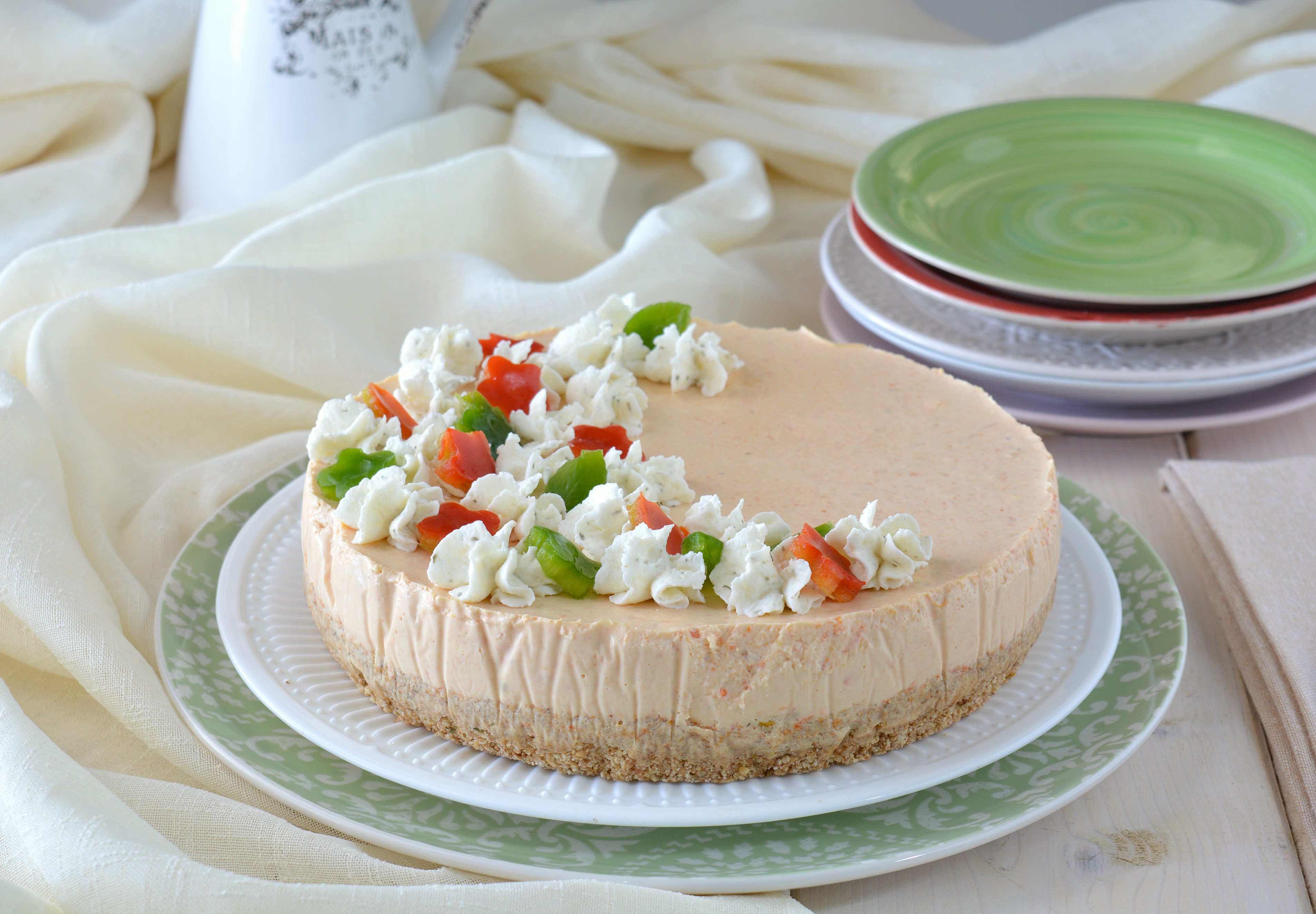 Cheesecake salata ai peperoni