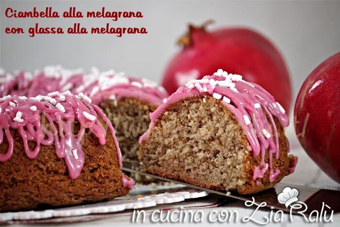 Ciambella alla melagrana glassata – senza uova