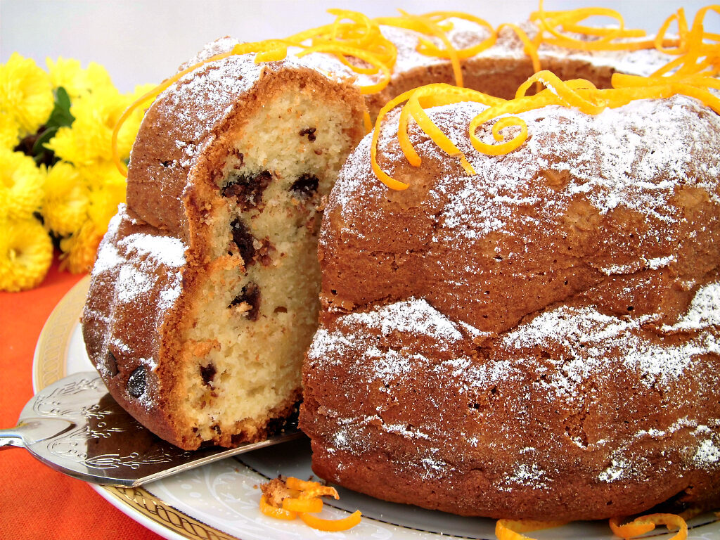 Ciambella all’arancia con gocce di cioccolato