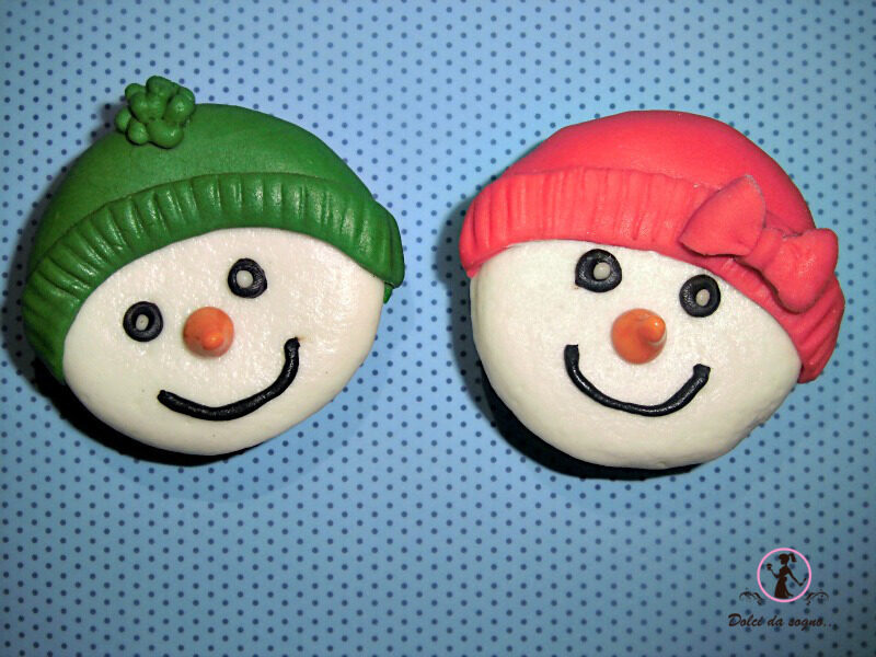 Come fare simpatici cup cake snow man