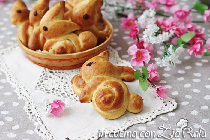 Coniglietti di pasta brioche pasquali