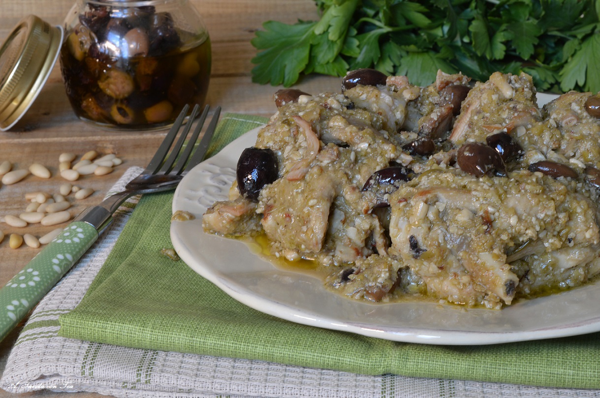 Coniglio con olive alla ligure