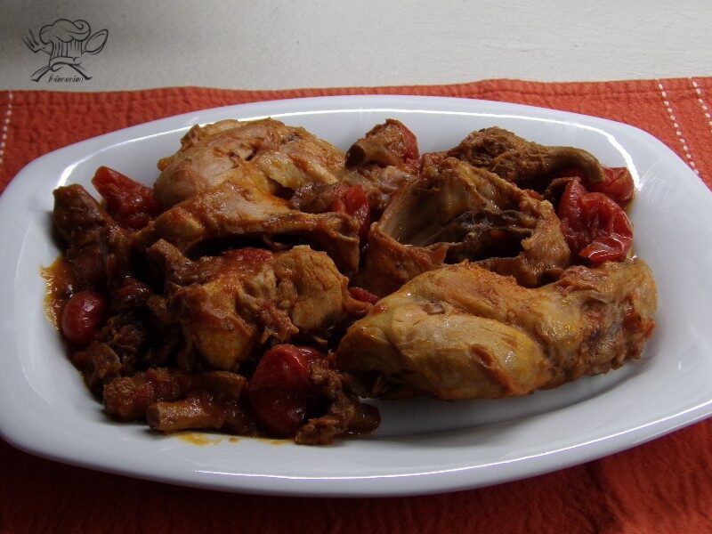 Coniglio in umido con finferli