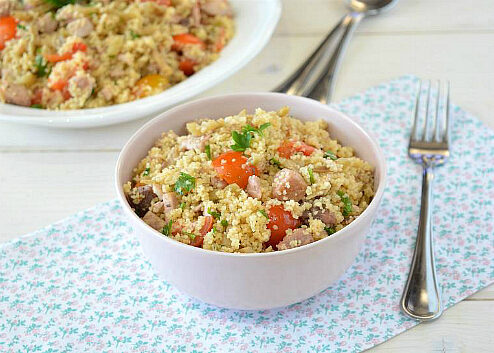 Cous cous con pesce spada e melanzane
