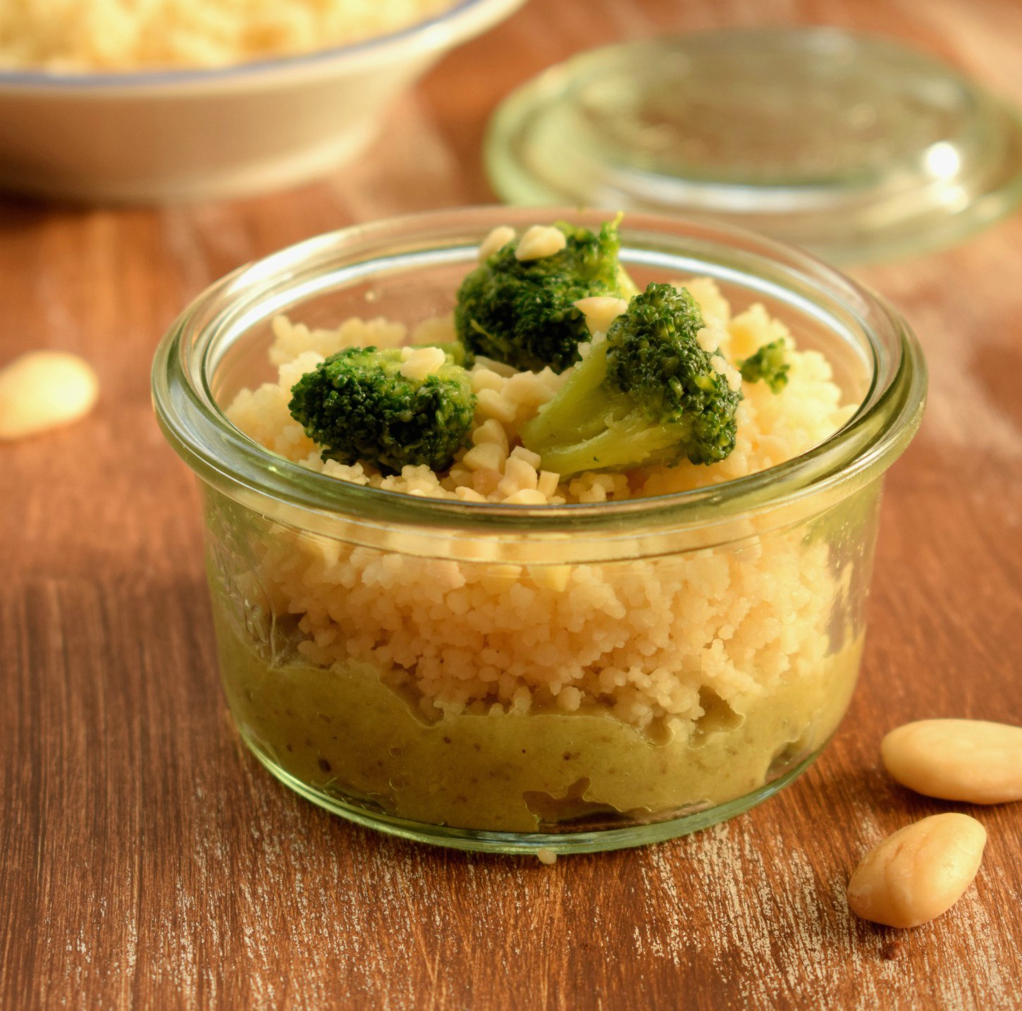 Couscous con crema di melanzane e cime di broccoli