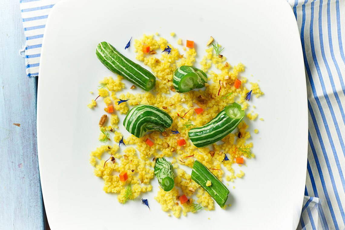 Couscous con zucchina serpente