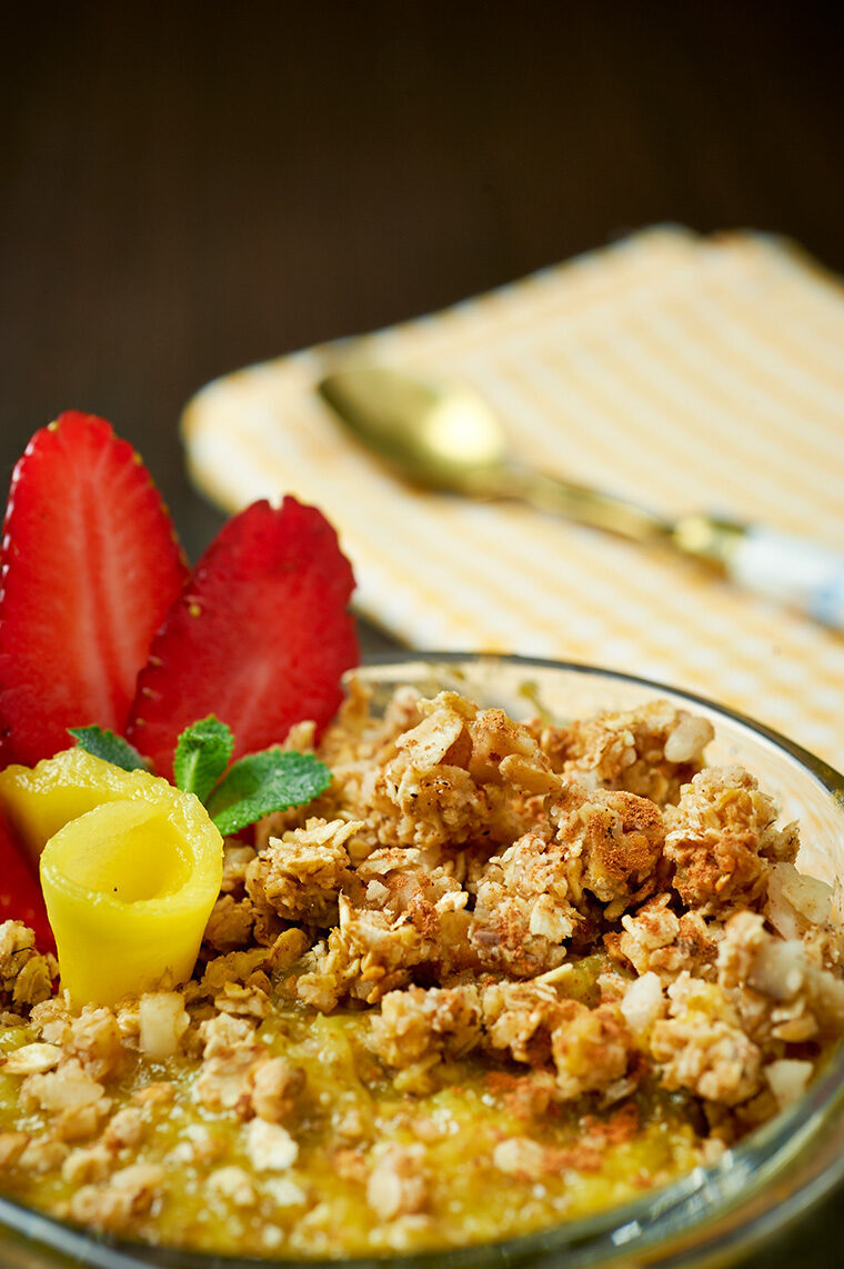 Crema di mango con crumble