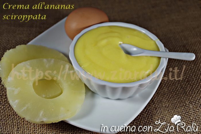 Crema senza latte gusto ananas sciroppate