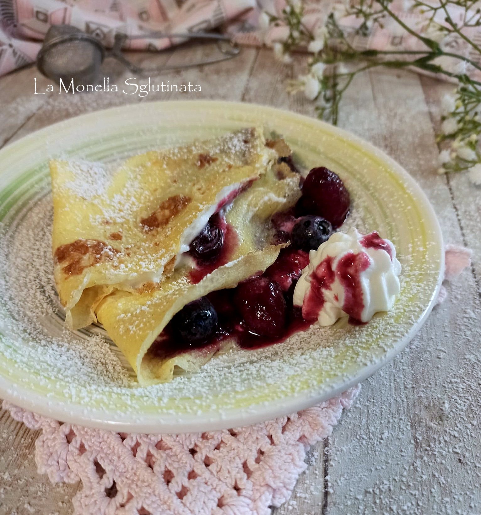 Crepes ai mirtilli senza glutine