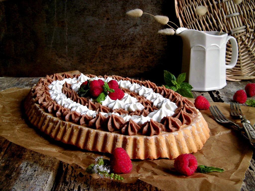 Crostata ai due cioccolati con dulce de leche
