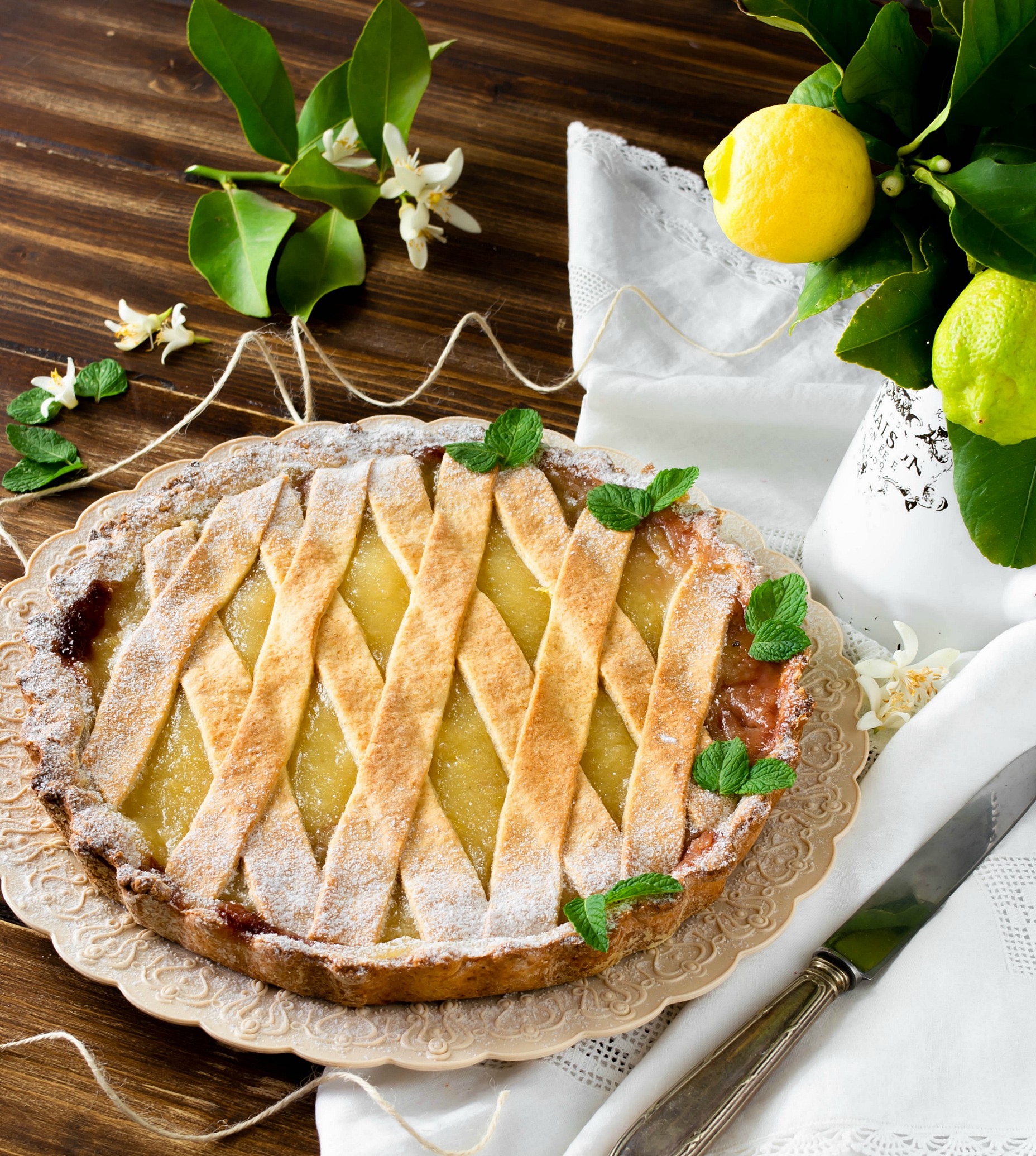 Crostata al miele con crema al limone