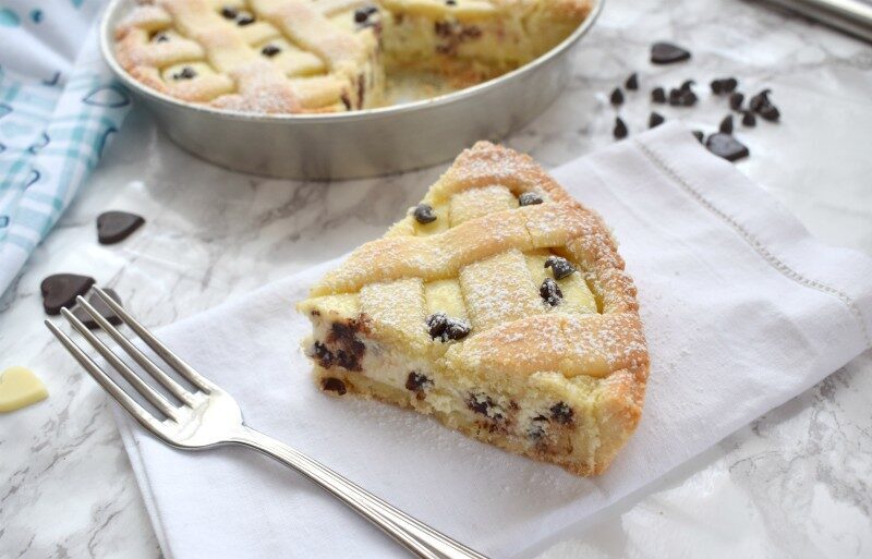 Crostata alla ricotta e gocce di cioccolato