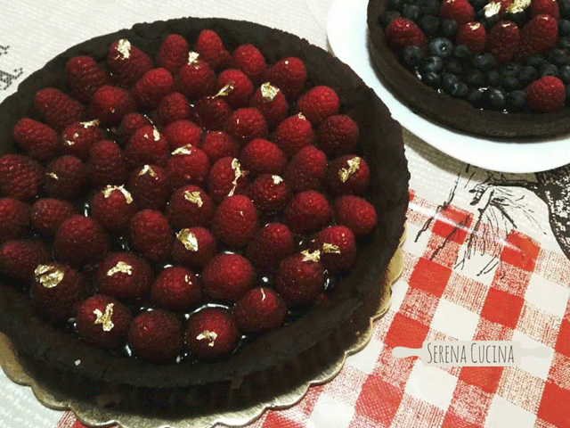 Crostata cioccolato e lamponi