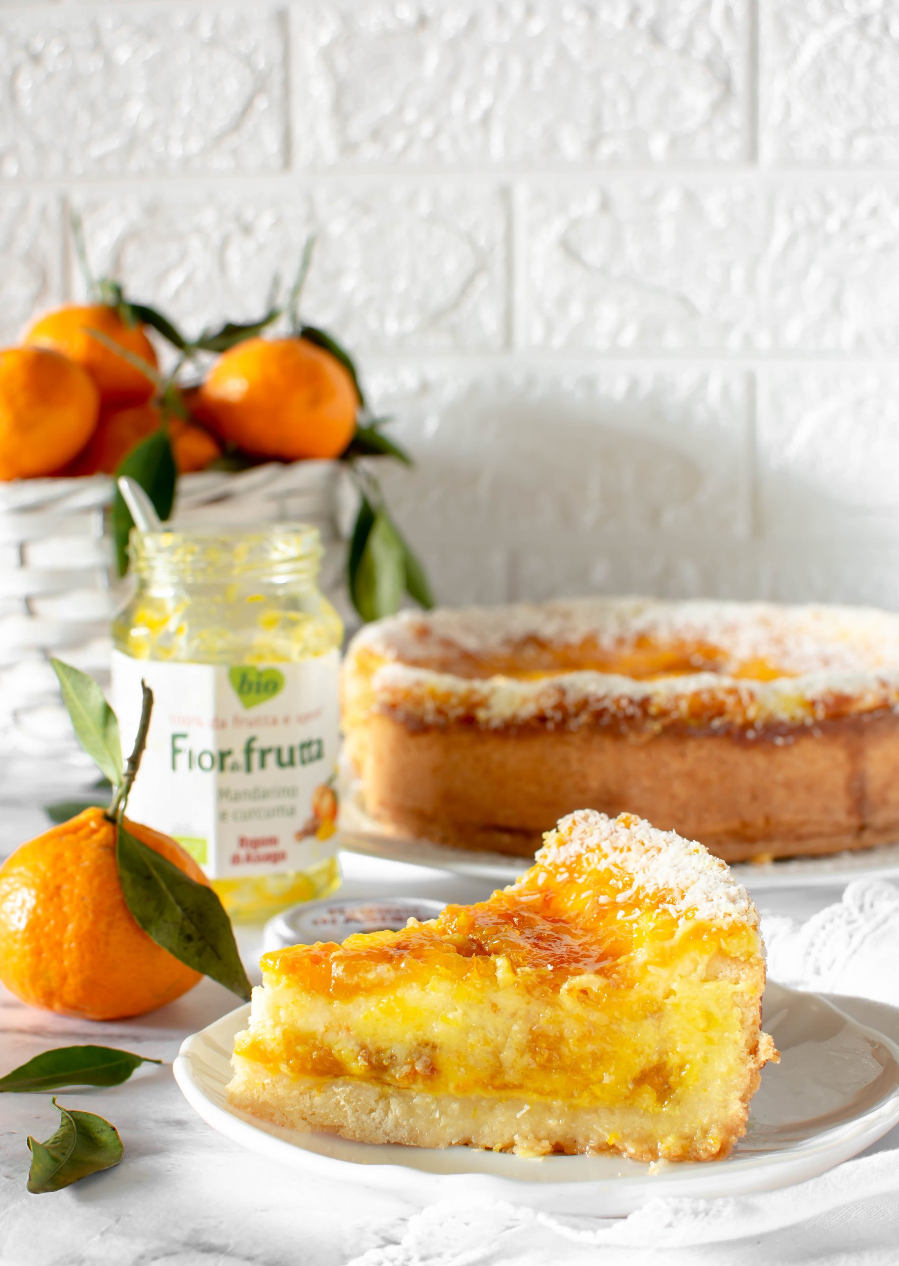 Crostata cuor di cocco al mandarino e curcuma