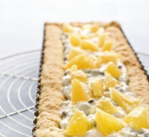 Crostata di ricotta vegetale con cedro e arance