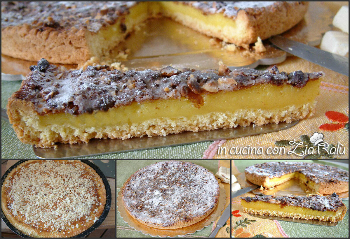 Crostata e crema alle albicocche sciroppate