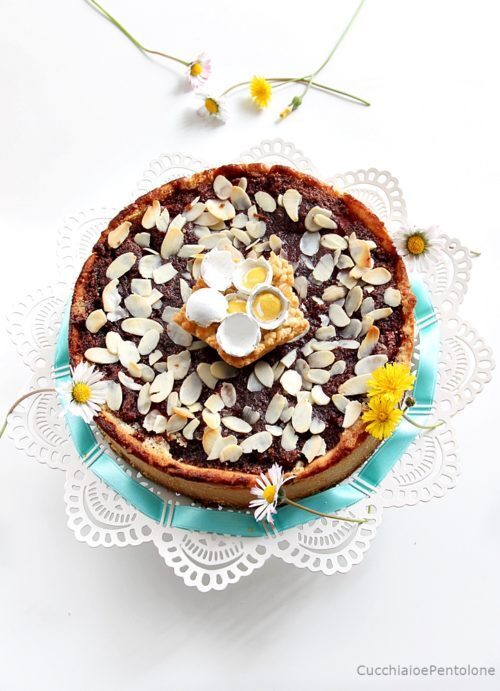 Crostata frangipane al cacao e fragole con frolla all’olio