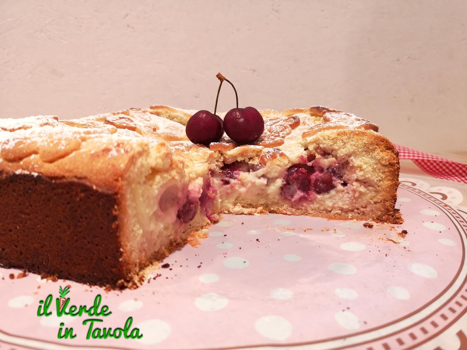 Crostata morbida con ciliegie e crema pasticcera la ricetta