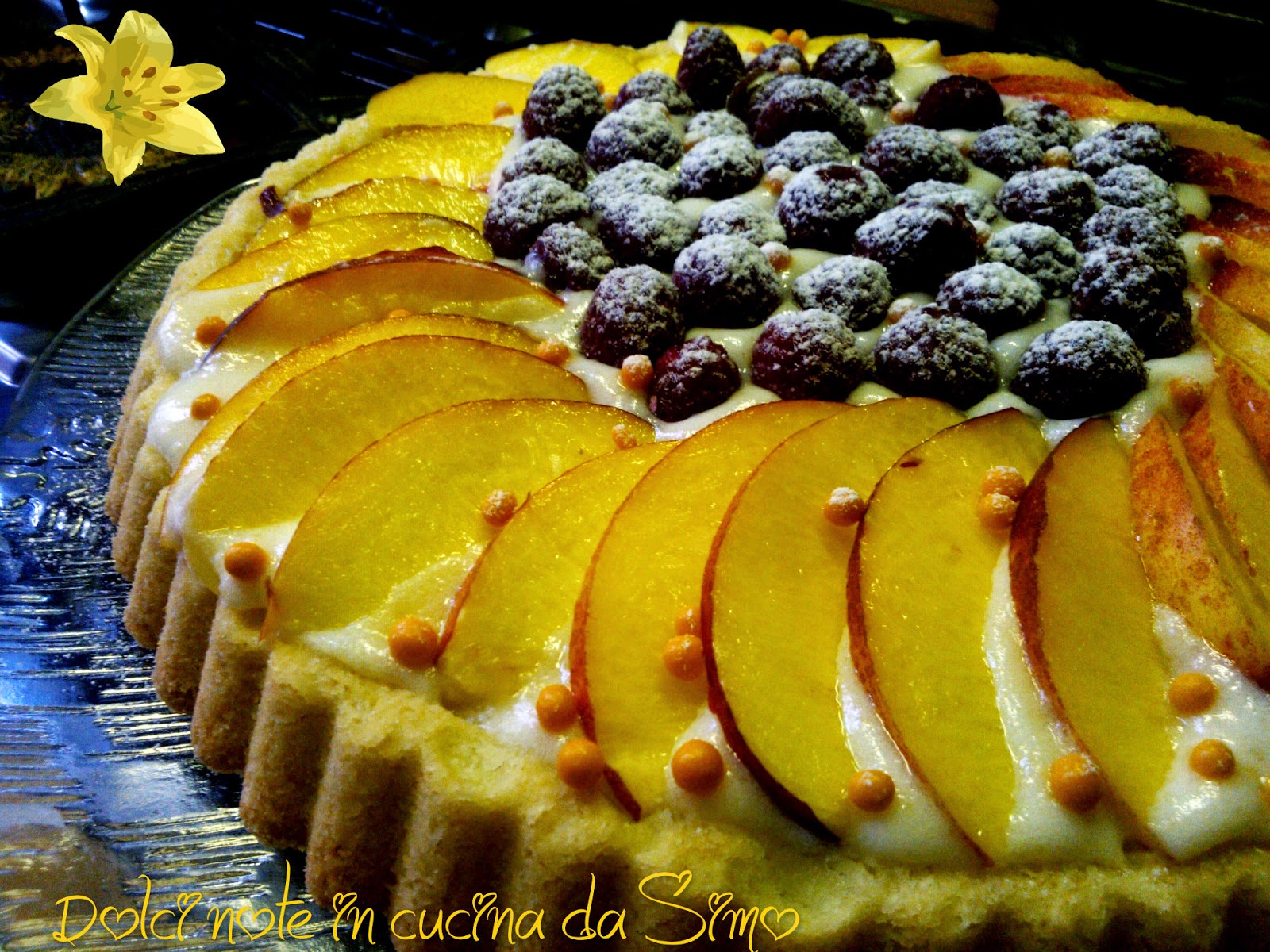 Crostata pesche e lamponi