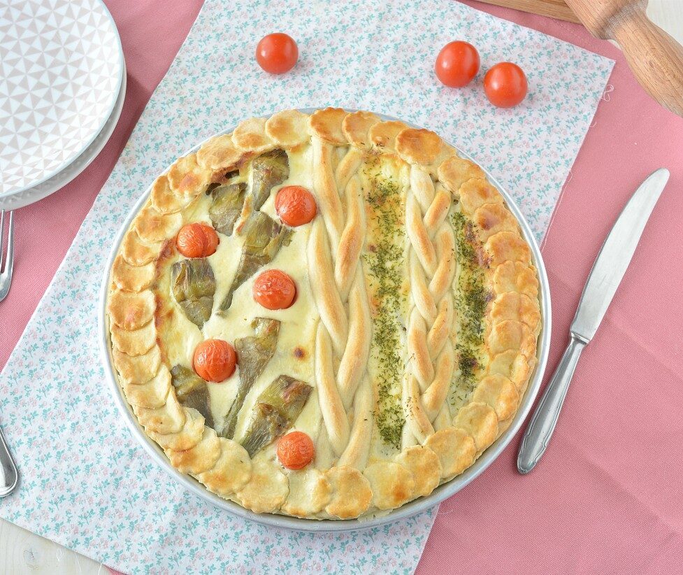 Crostata salata di carciofi e ricotta