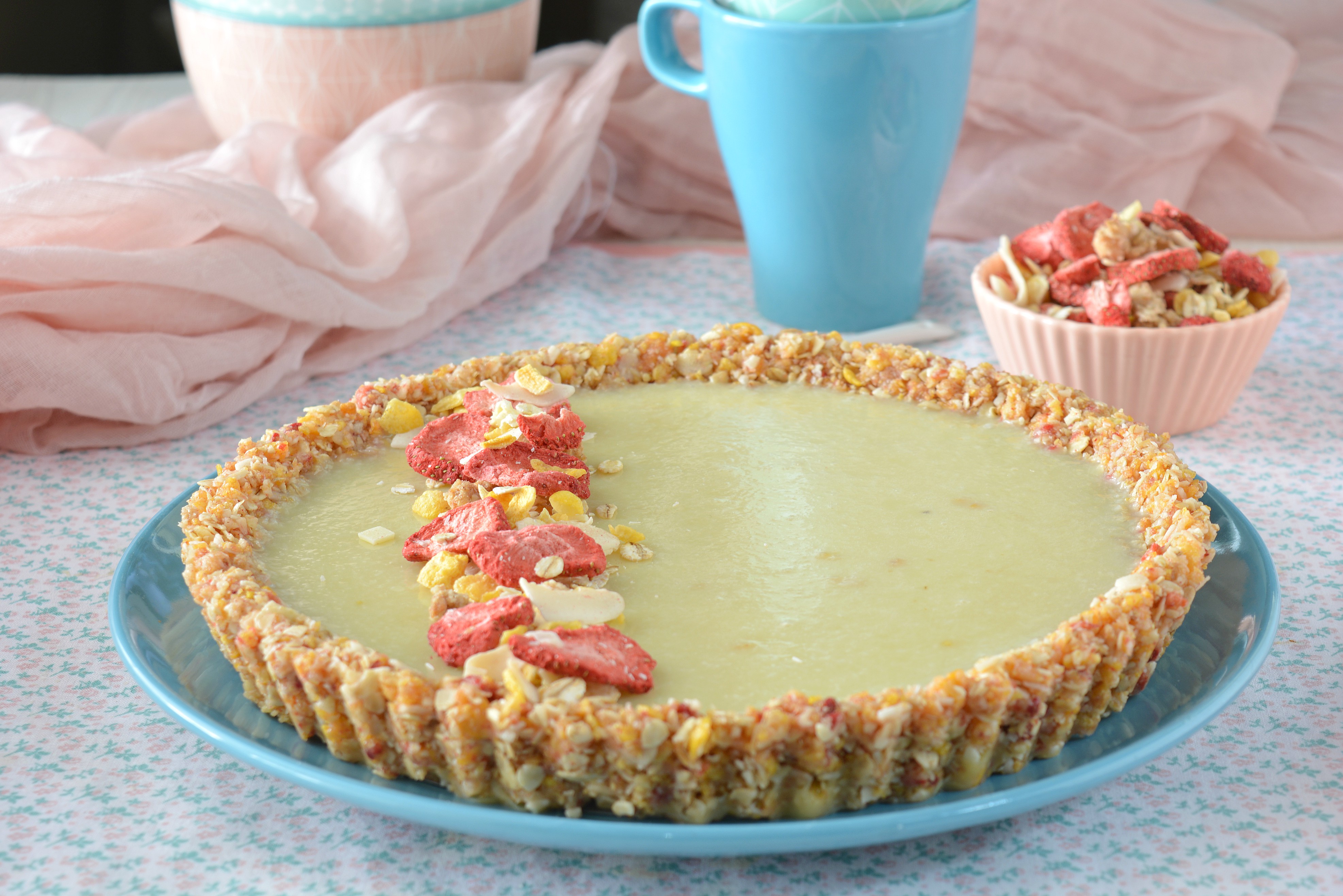 Crostata senza cottura al muesli e cioccolato bianco