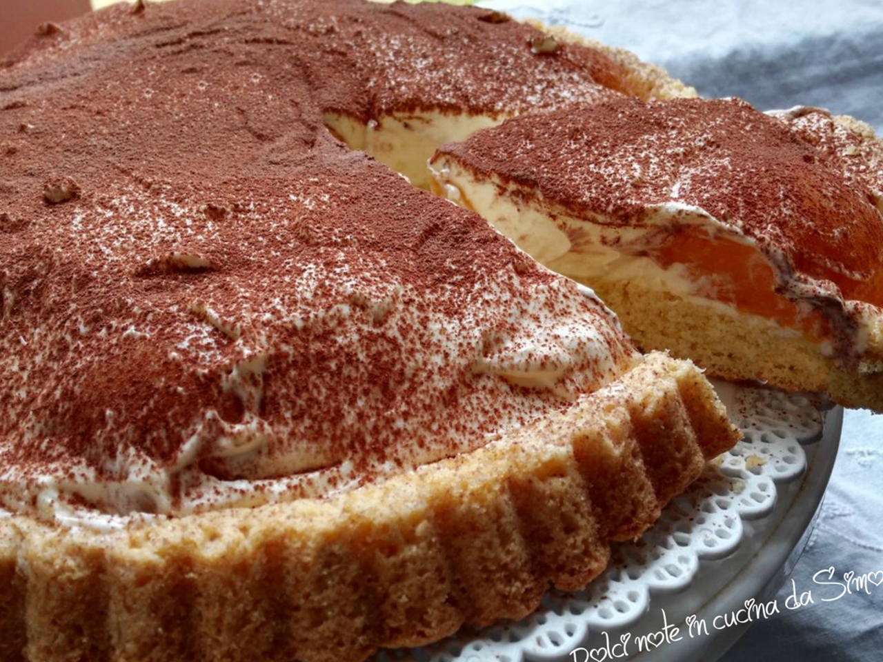 Crostata tiramisu’ con le pesche