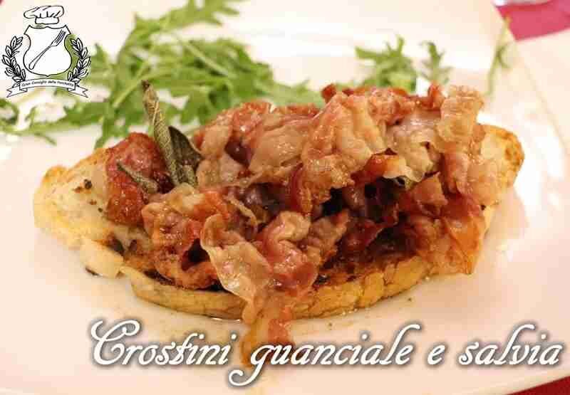 Crostini con guanciale e salvia (barbazza e salvia)