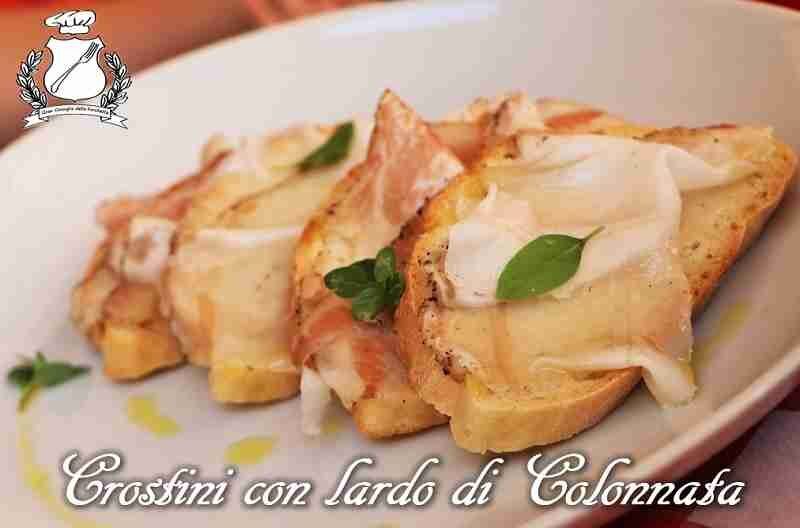Crostini con Lardo di Colonnata e miele