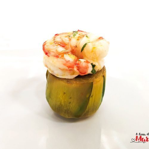 Cuori di carciofi e gamberoni