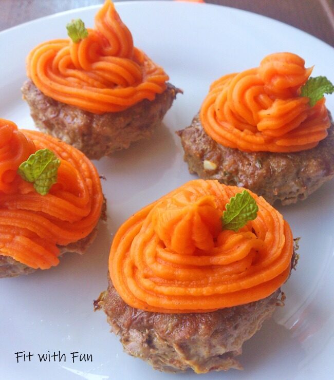 Cupcakes salati di manzo con crema di patate dolci