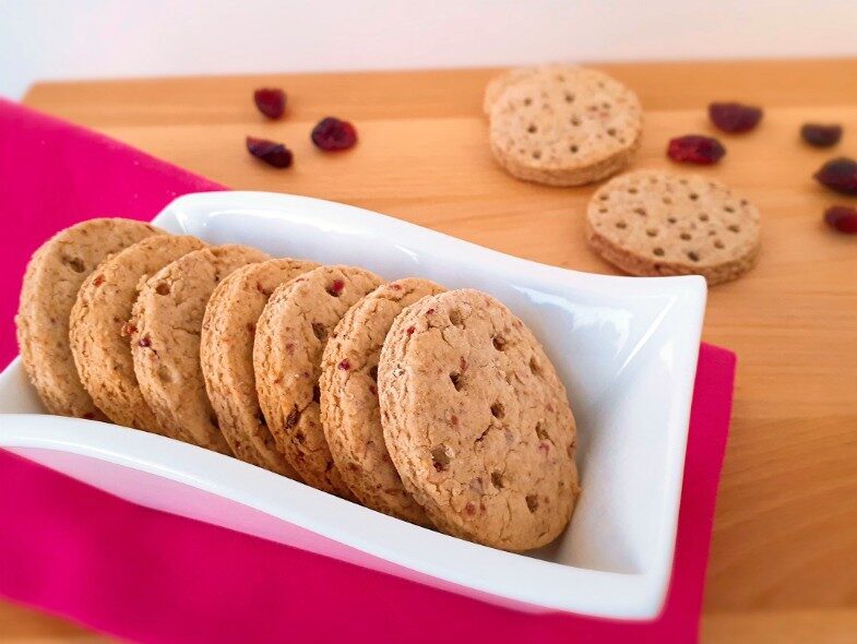 Digestive con mirtilli rossi e farina d’avena
