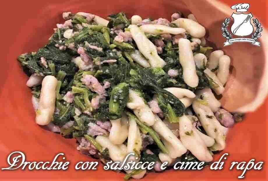 Drocchie con salsiccia e cime di rapa