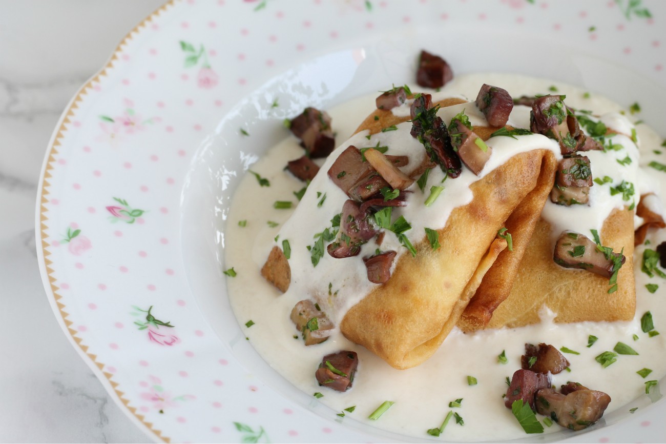 Fagottini ai funghi in crema di parmigiano della giuly