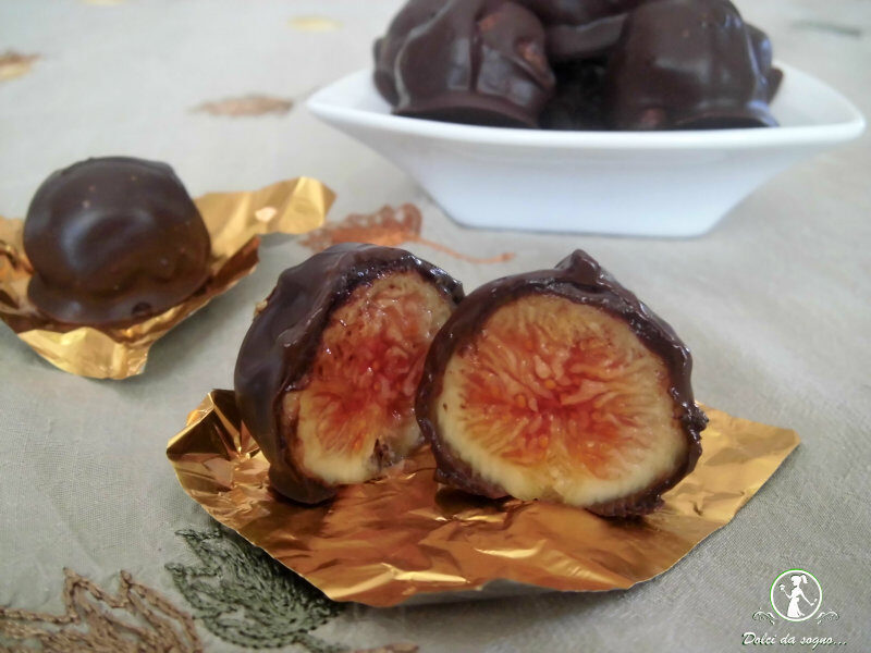 Fichi freschi glassati al cioccolato