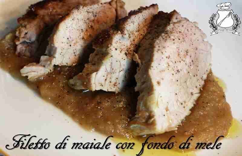 Filetto di maiale arrosto con fondo di mele